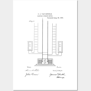 Electric Current Meter Vintage Patent Hand Drawing Posters and Art